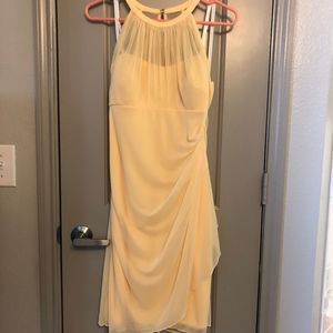 David's Bridal Canary Bridesmaid Dress